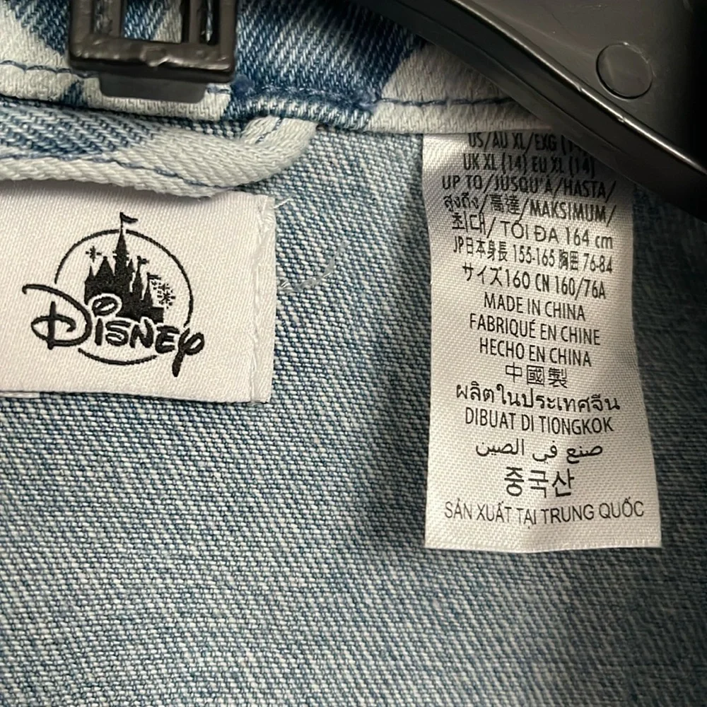 Disney Store Girls Minnie Mouse Floral Denim Jacket Size XL 14